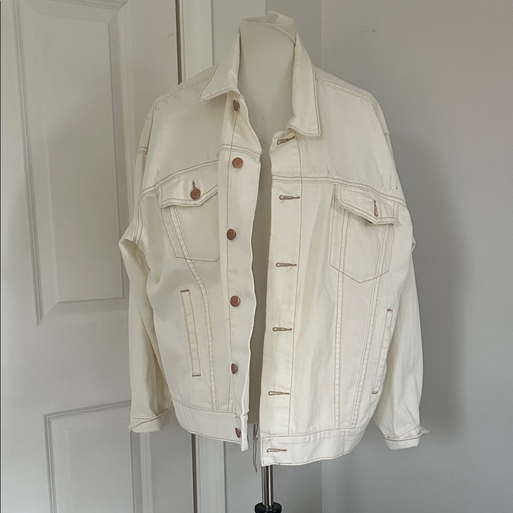 Free People Off-White Denim Jacket